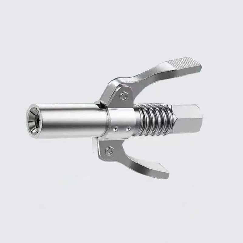 Stainless steel mechanical corkscrew serving as a grease gun coupler for wheel maintenance