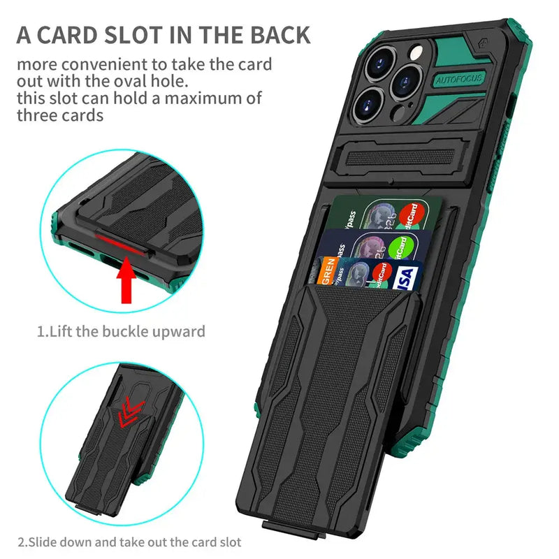 For iPhone 14 Pro Max Case iPhone 14 Pro Cover Heavy Duty Kickstand Card Slot