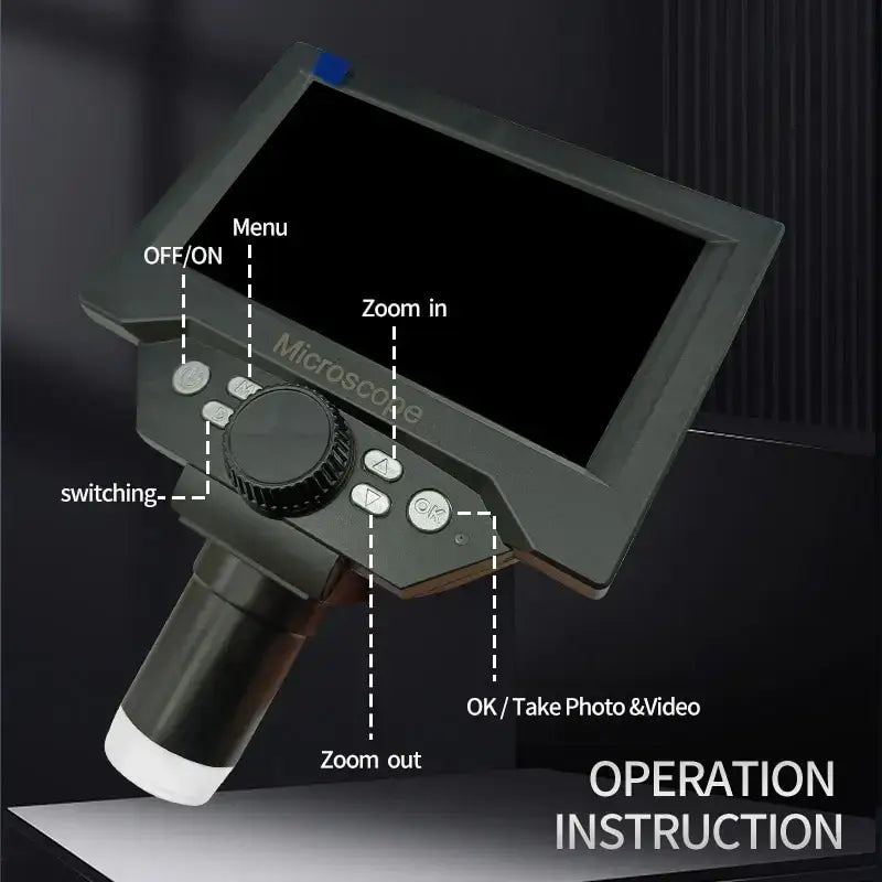 High Definition Video Microscope GuanMou Monocular Model Number GM55 with control buttons