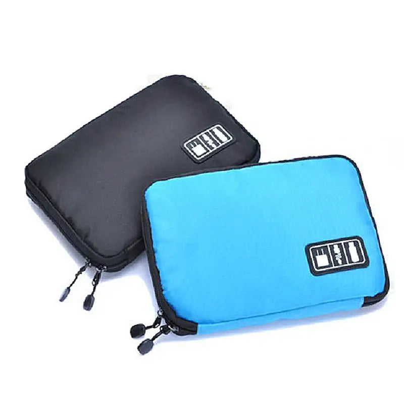 Travel organizer cases in black and blue for Uthai T47 HDD cable storage accessories