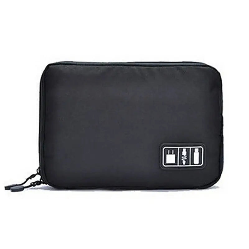 Black zippered travel organizer pouch for Uthai T47 HDD cable and electronic accessories