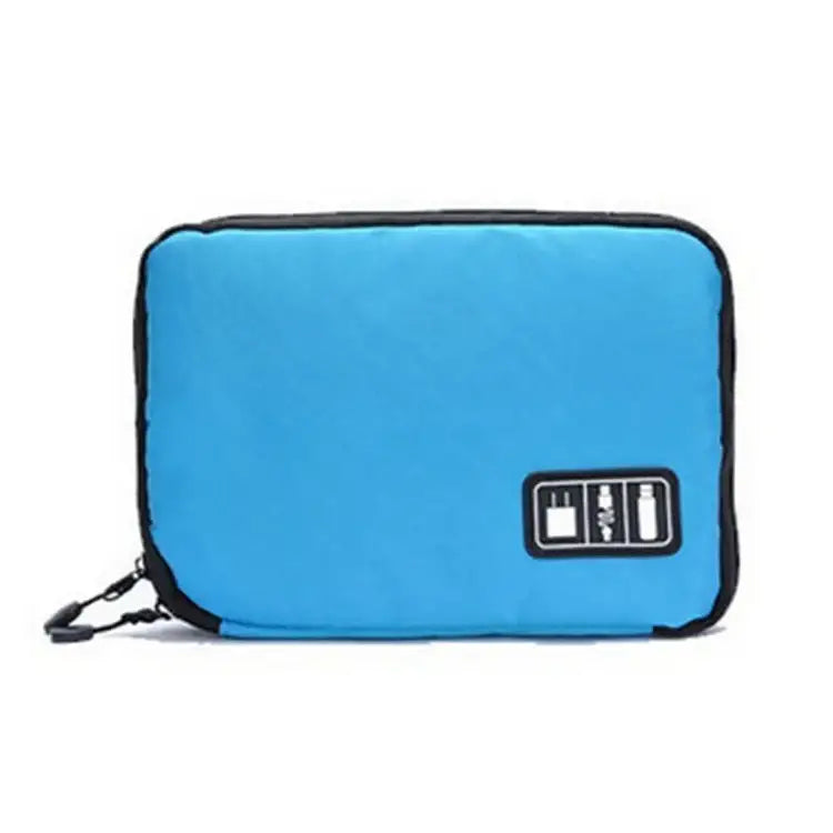 Blue travel organizer pouch with zippered closure for Uthai T47 HDD cable storage