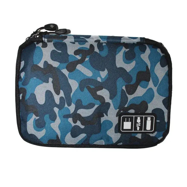 Camouflage-patterned travel organizer case for Uthai T47 HDD cable storage