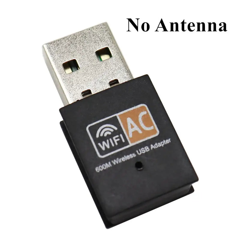 USB WiFi adapter labeled No Antenna for High-Speed 600M USB wireless network card