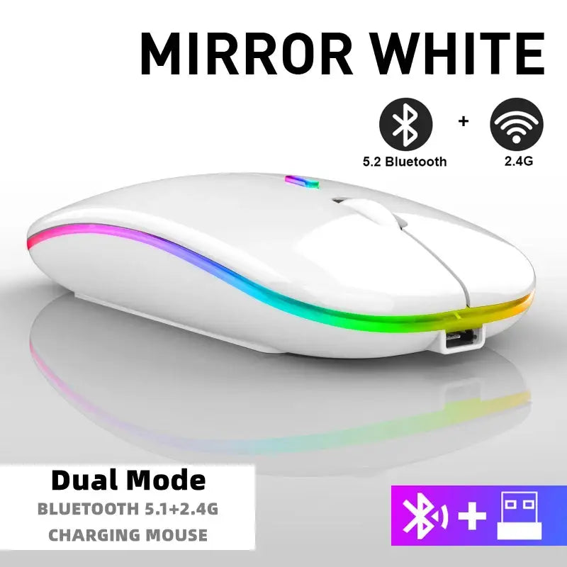 Sleek HXSJ Bluetooth Wireless Mouse with LED lights and rechargeable battery