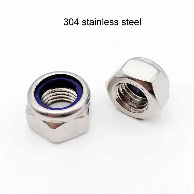 Hexagonal stainless steel HZYUEGOU DIN985 nylon lock nuts with blue nylon insert