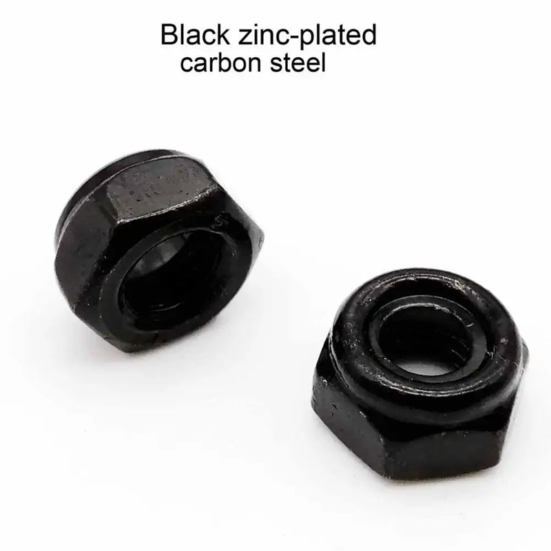 Black zinc-plated carbon steel hex nuts for HZYUEGOU DIN985 Nylon Lock Nuts