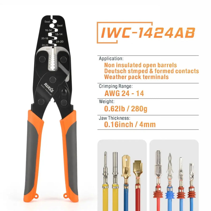 IWISS IWC-1424AB Mini Crimping Plier with orange handles for Mainland China DIY Supplies