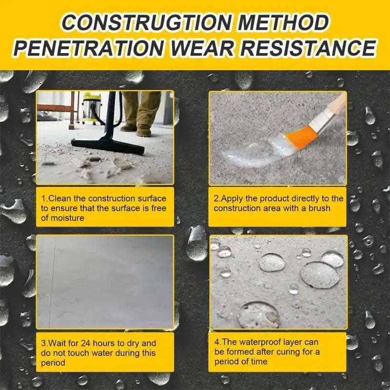 Instructional diagram for applying Jaysuing Invisible Waterproof Agent to a surface