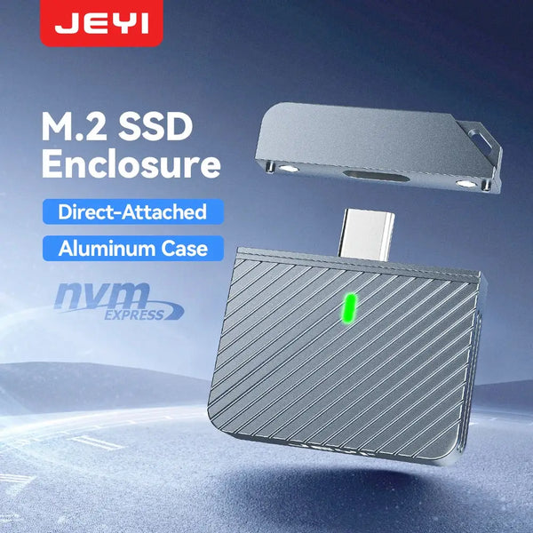JEYI Aluminum M.2 NVMe SSD Case with Magnetic Protection and USB Interface - Zebra-2230C