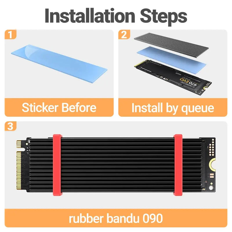 Jeyi Aluminum M.2 SSD Cooler for High Thermal Conductivity