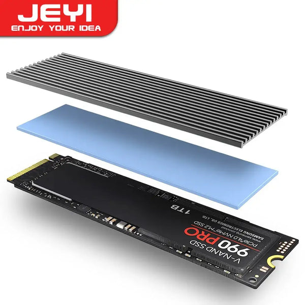 Jeyi Aluminum M.2 SSD Cooler for High Thermal Conductivity