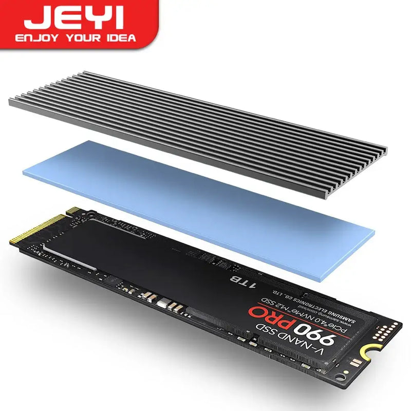 Jeyi Aluminum M.2 SSD Cooler for High Thermal Conductivity