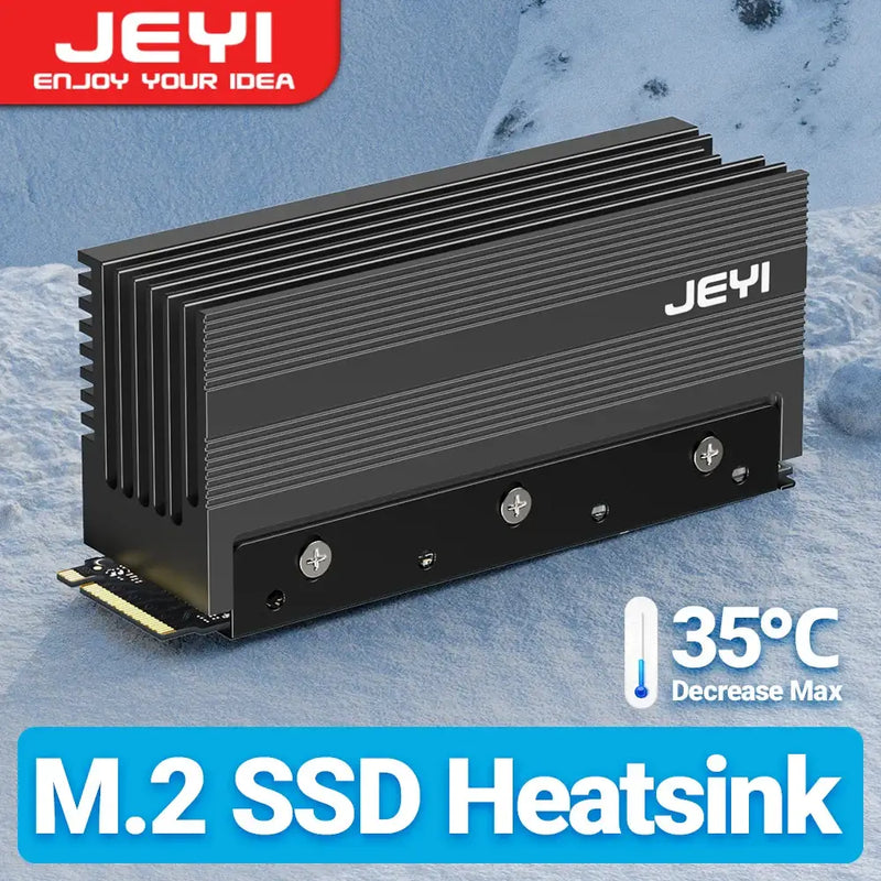 JEYI Choice Aluminum M.2 SSD Heat Sink for Enhanced Cooling - Finscold IceGlacier