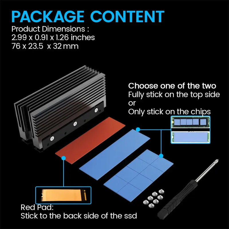 JEYI Choice Aluminum M.2 SSD Heat Sink for Enhanced Cooling - Finscold IceGlacier