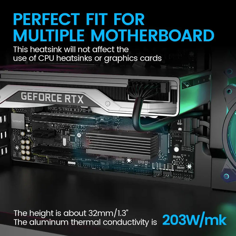 JEYI Choice Aluminum M.2 SSD Heat Sink for Enhanced Cooling - Finscold IceGlacier