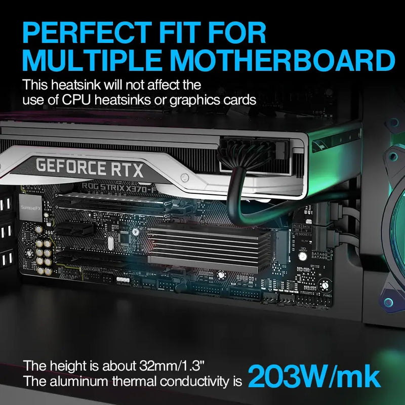 JEYI Choice Aluminum M.2 SSD Heat Sink for Enhanced Cooling - Finscold IceGlacier