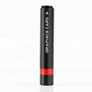 Black cylindrical Jeyi Graphics Card with text and red band for GPU support bracket