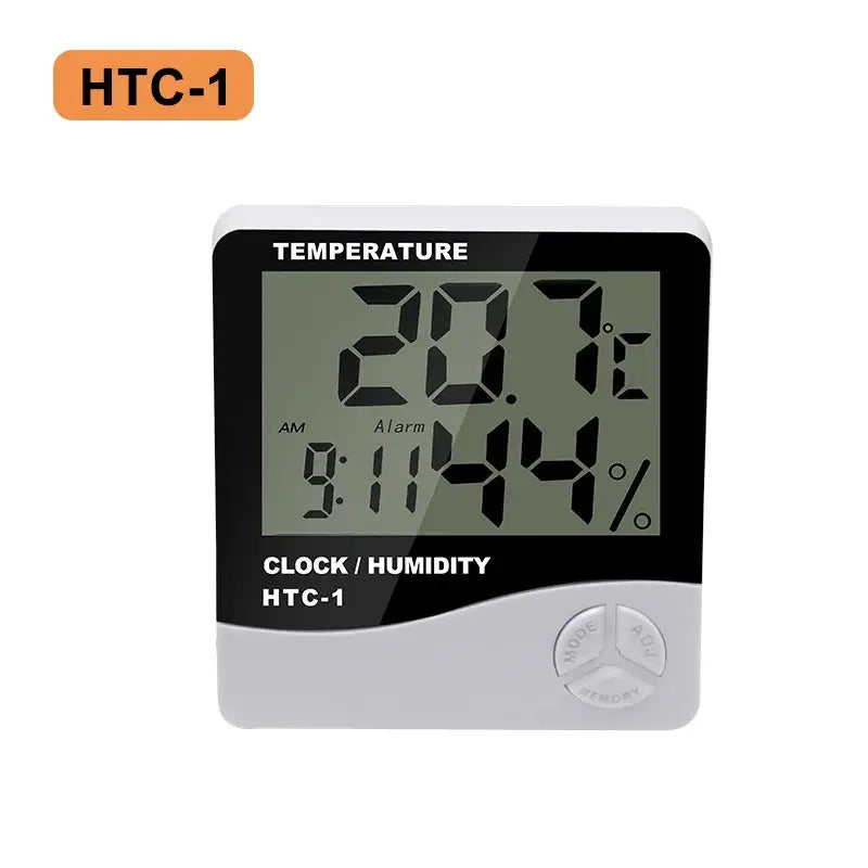 Digital thermometer hygrometer with clock display from JIGONG Max Measuring for accuracy