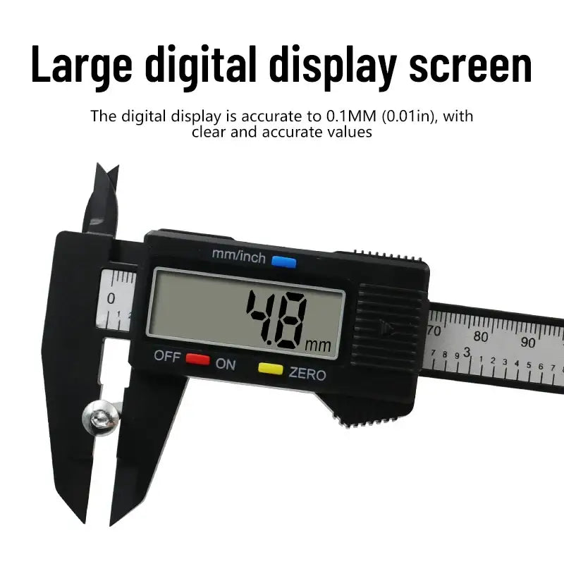 Digital caliper displaying 40mm measurement, Jigong Model Number JIG01R1 measurement range