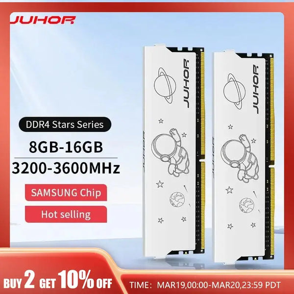 Computer RAM modules with cartoon astronaut designs for JUHOR DDR4 8GB and 16GB gaming