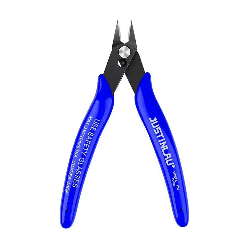 Blue-handled steel wire stripper with sharp jaws, JUSTINLAU Carbon Steel Wire Stripper