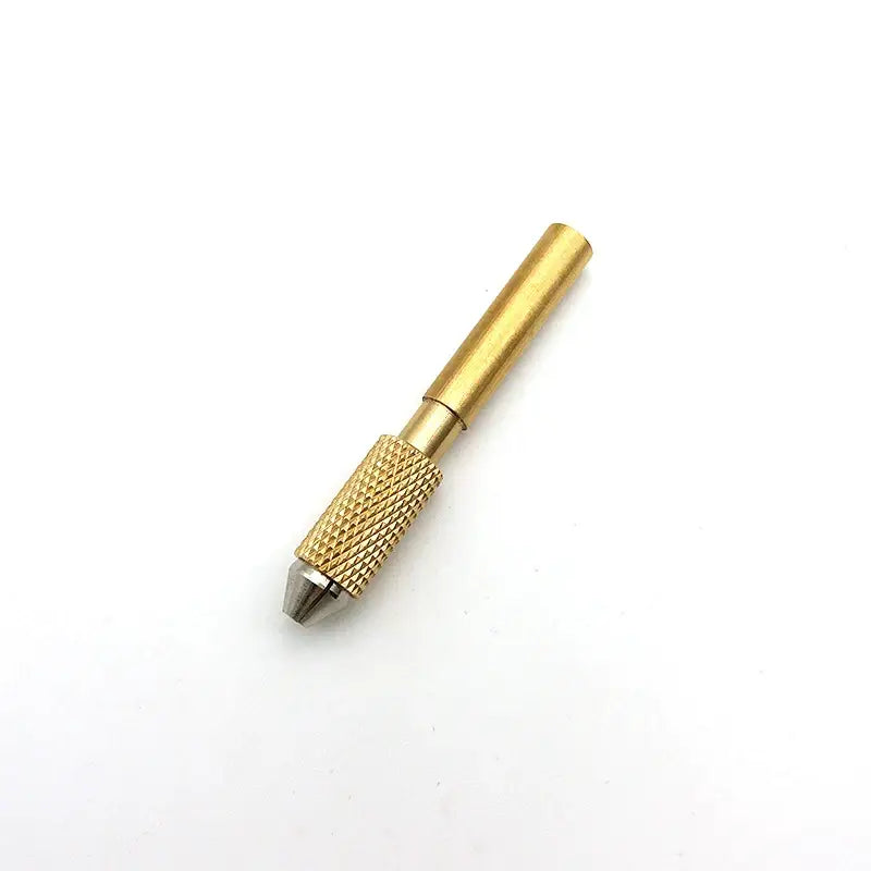 Gold-colored metal pen with textured grip for Jyrkior Hand Tool and soldering iron use