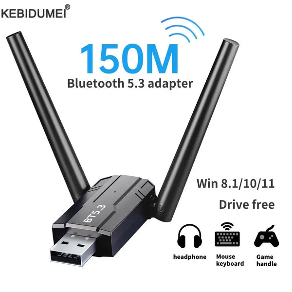 Kebidumei Bluetooth 5.3 Adapter with dual antennas for 150M music audio receiver