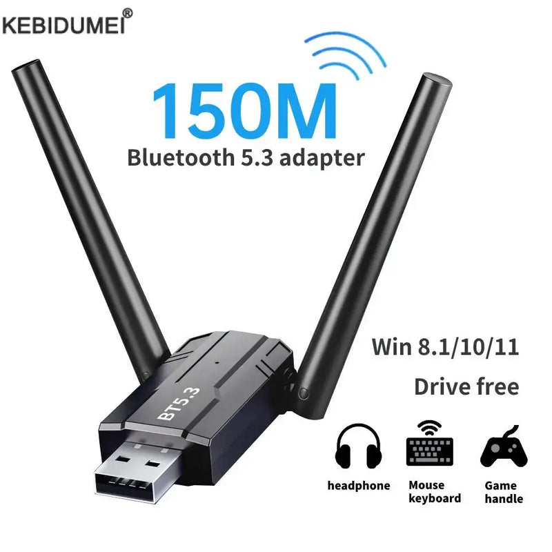 Kebidumei Bluetooth 5.3 Adapter with dual antennas for 150M music audio receiver