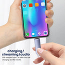 USB-C to USB adapter connecting to a smartphone showcasing Kebidumei Multi Card Reader