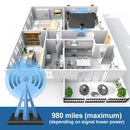 3D floor plan of a home with wireless signal tower for Kebidumei Newest Digital TV Antenna