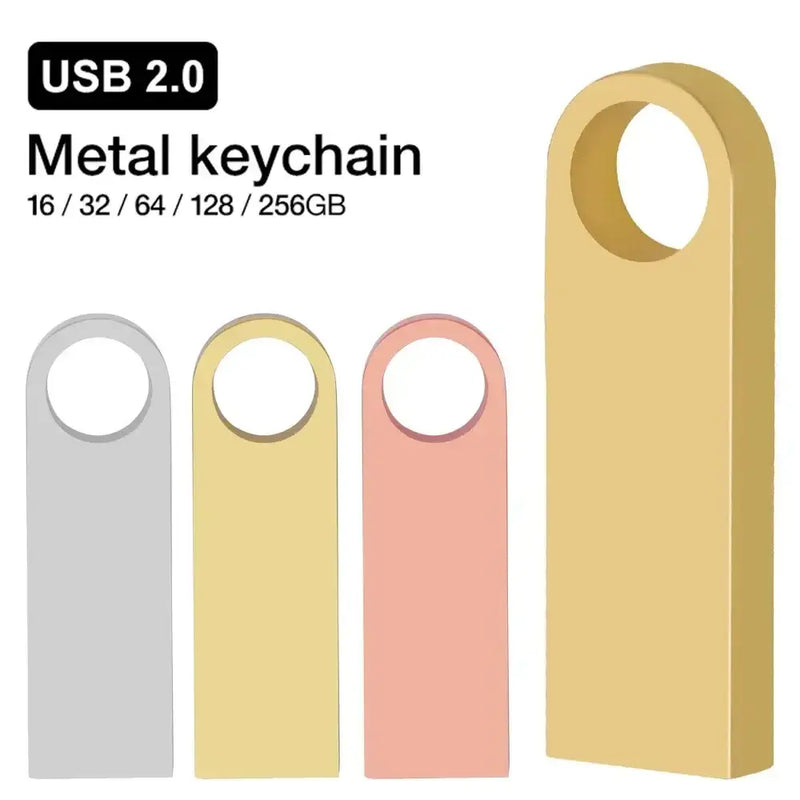 Metal USB flash drives shaped like keychains in various colors, KFHIREW USB from China