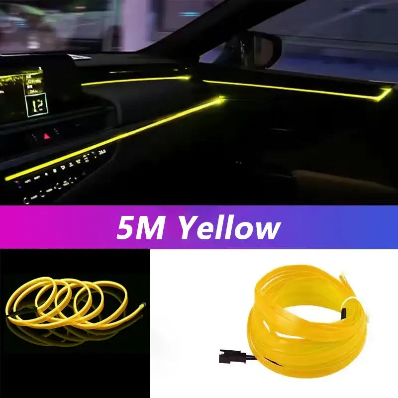 Flexible yellow LED light strip enhancing the KIEND Atmosphere Lamp for vehicle interiors