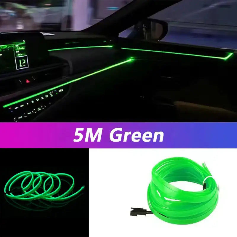 Flexible green LED light strip for car interior with KIEND Atmosphere Lamp