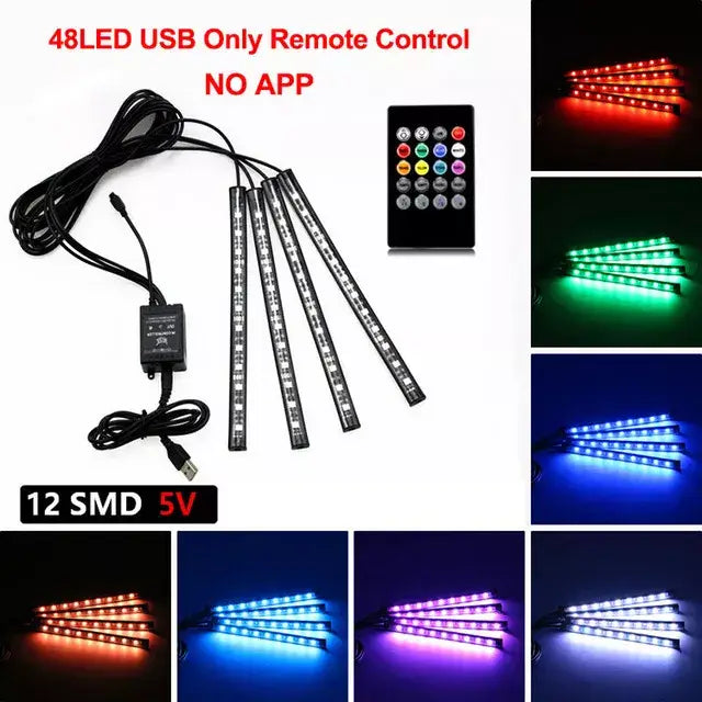 LED light strip kit with remote control for KIEND Voice Control Atmosphere Lamp in vehicles