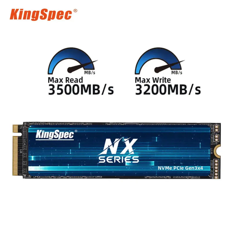 KingSpec 1TB M.2 NVMe SSD with TLC NAND Flash and PCIe 3.0 Interface for high speeds