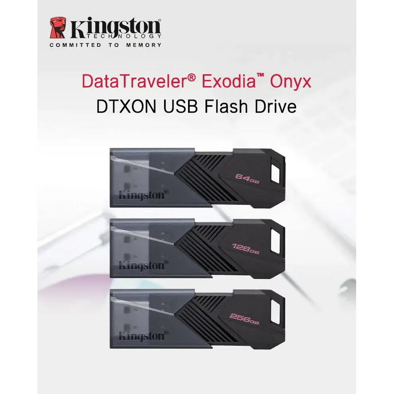 Kingston DTXON Flash Disk featuring durable black and gray USB flash drives