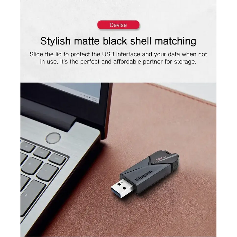 USB flash drive with sliding cover showcasing Kingston DTXON Flash Disk design