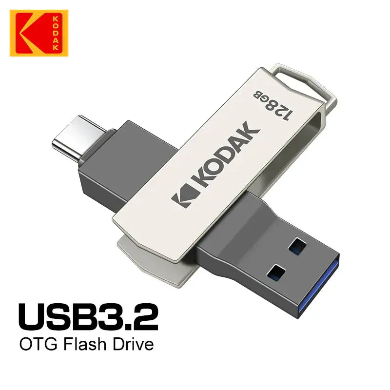 Kodak K273 USB Flash Drive Metal USB 3.2 Pendrive 128GB Type c OTG 64GB