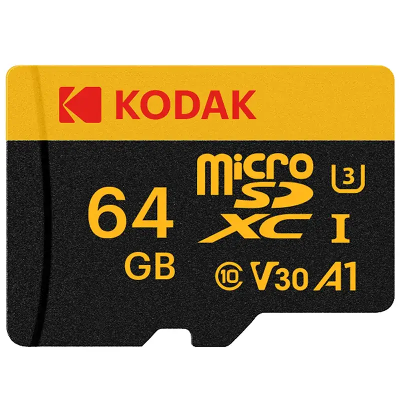 Kodak 64GB microSDXC Memory Card with V30 Video Speed Class for high-resolution recording