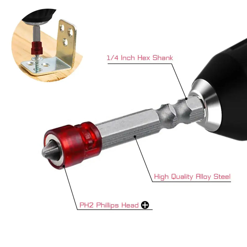 Screwdriver bit with red magnetic holder for KRIOCY Magnetic Screwdriver precision use