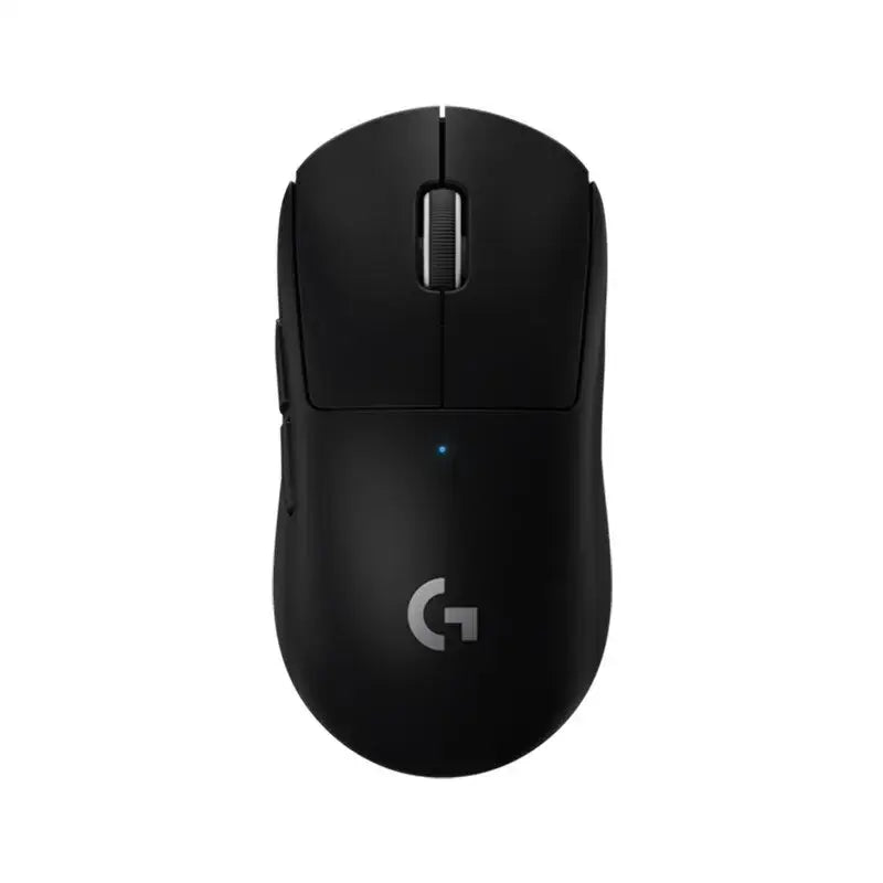 Black wireless computer mouse featuring Logitech G logo for Logitech G PRO X Wireless