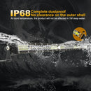 Waterproof Lupuauto Triple Row Light Bar submerged in water, showcasing IP68 rating and durability