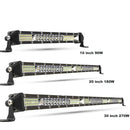 LED light bars of varying lengths for vehicles, Lupuauto Triple Row for all weather conditions