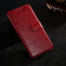 Red leather wallet PU leather flip case with snap closure for Huawei Nova smartphone