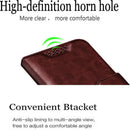 Brown leather wallet PU leather flip case for Huawei Nova 2 with embedded speaker