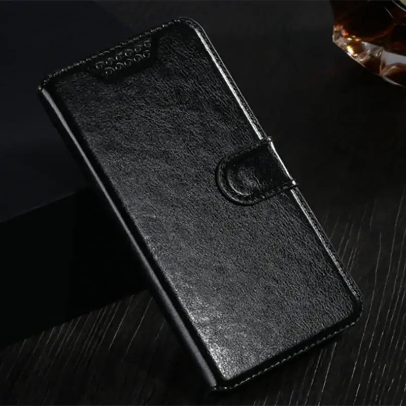 Black leather wallet PU leather flip case for Huawei Nova 2 with magnetic closure