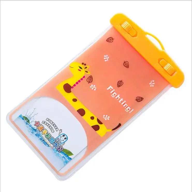 Waterproof Huawei Nova flip case with giraffe design and yellow closure in PU leather