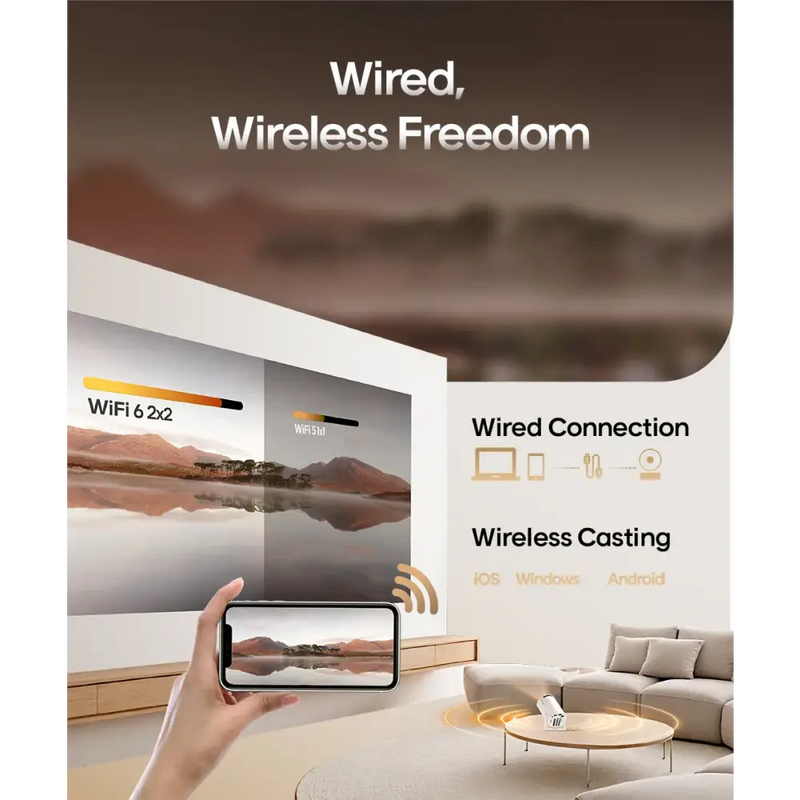 Magcubic Portable Projector with 290 ANSI Lumens and Built-in Speaker