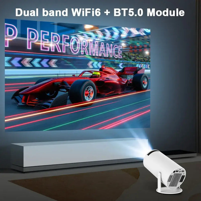 Digital Projector Portable displaying Formula 1 car at 1280x720dpi zoom with Android optical resolution